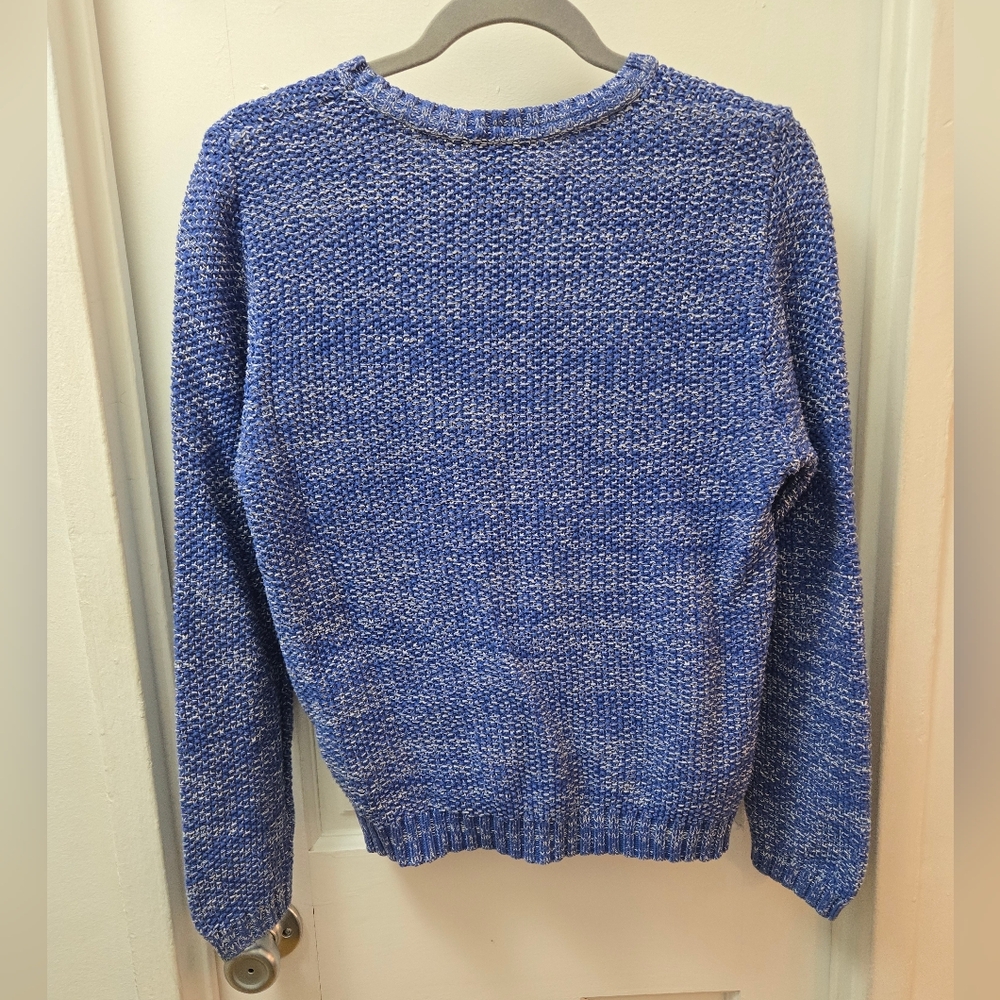 Lightning Bolt “A Pure Source” Blue Knit Cotton Crewneck Sweater • Small • Surf - Picture 6 of 6
